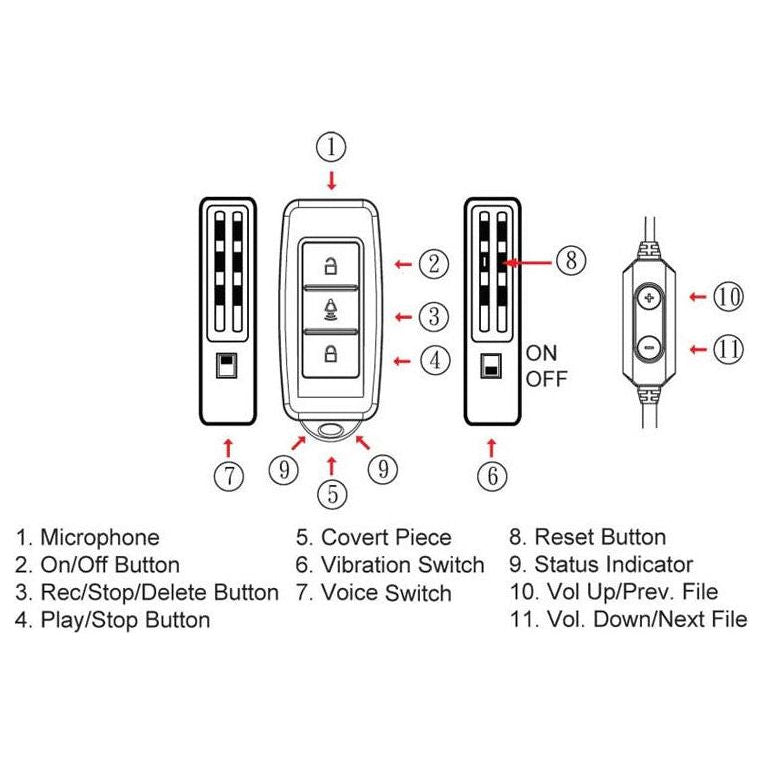 Keychain Voice Recorder - diagram 1