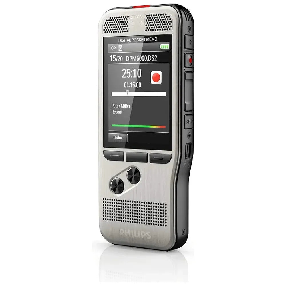 Philips DPM6000 Digital Pocket Memo: Premium Voice Recorder with Push Button Control