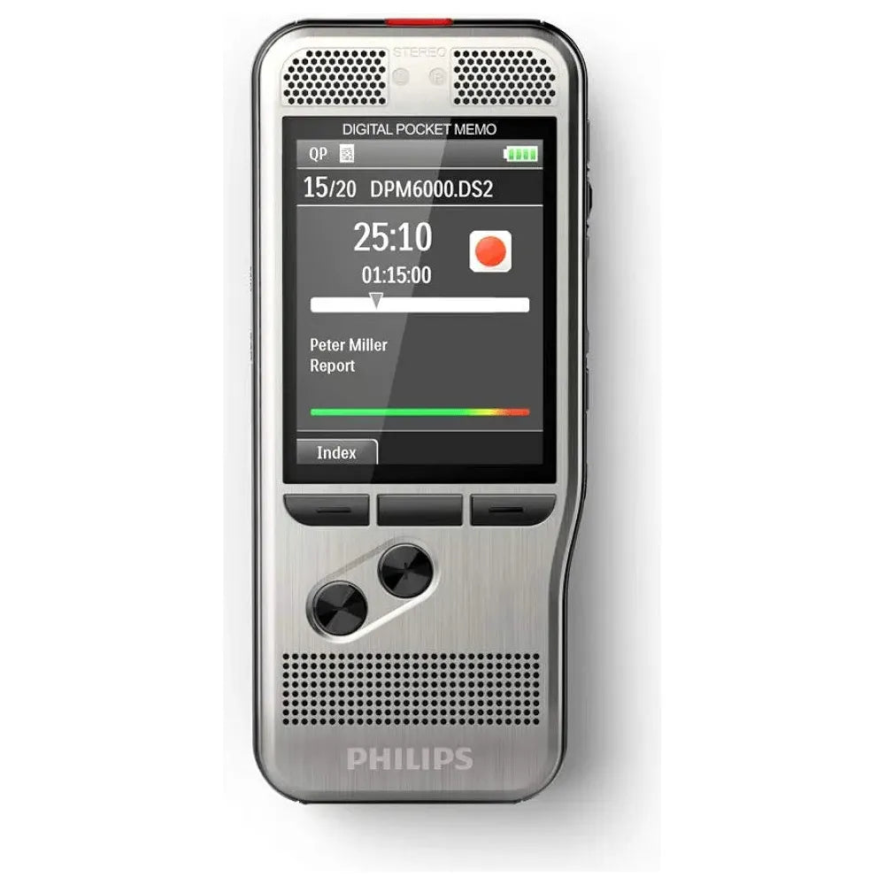 Philips DPM6000 Digital Pocket Memo: Premium Voice Recorder with Push Button Control
