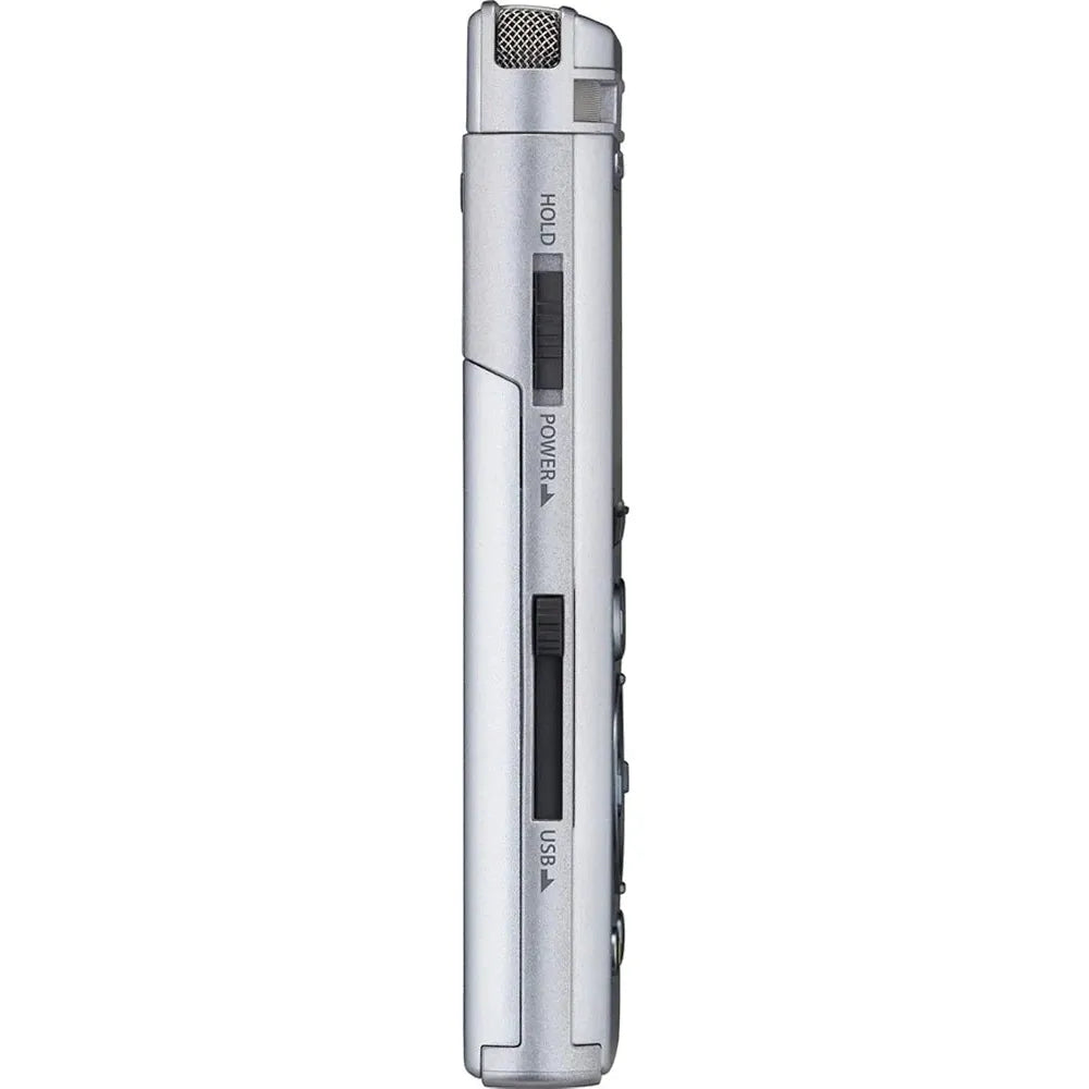 OM SYSTEM OLYMPUS DM-720 Digital Voice Recorder - 4GB, Micro SD, USB Charging, PC Connection, Transcription Mode (Silver)